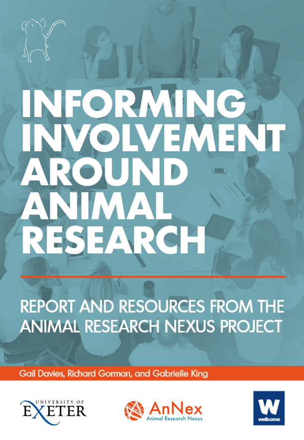Cover of report from the Animal Research Nexus team on 'Informing involvement around animal research'